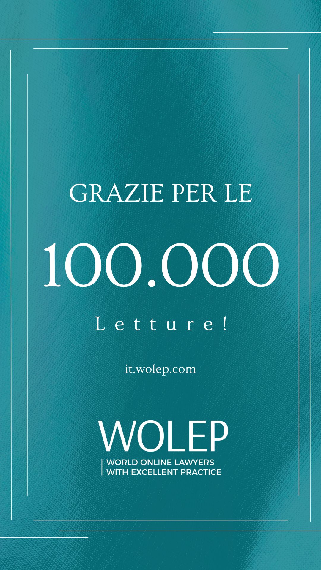 Celebriamo 100.000 letture su WOLEP.com!